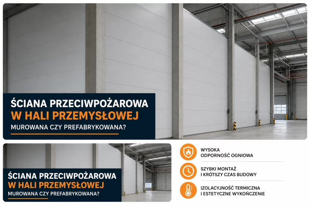 Ściana oddzielenia przeciwpożarowego w hali przemysłowej – murowana czy prefabrykowana?